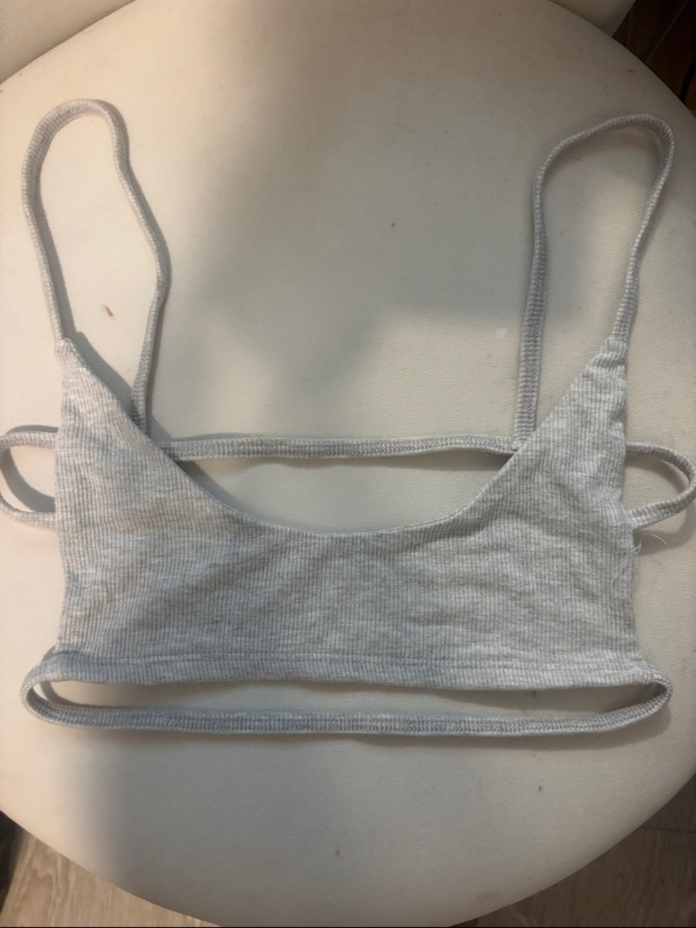 Joah Brown Ribbed Tank Bralette - Light Gray